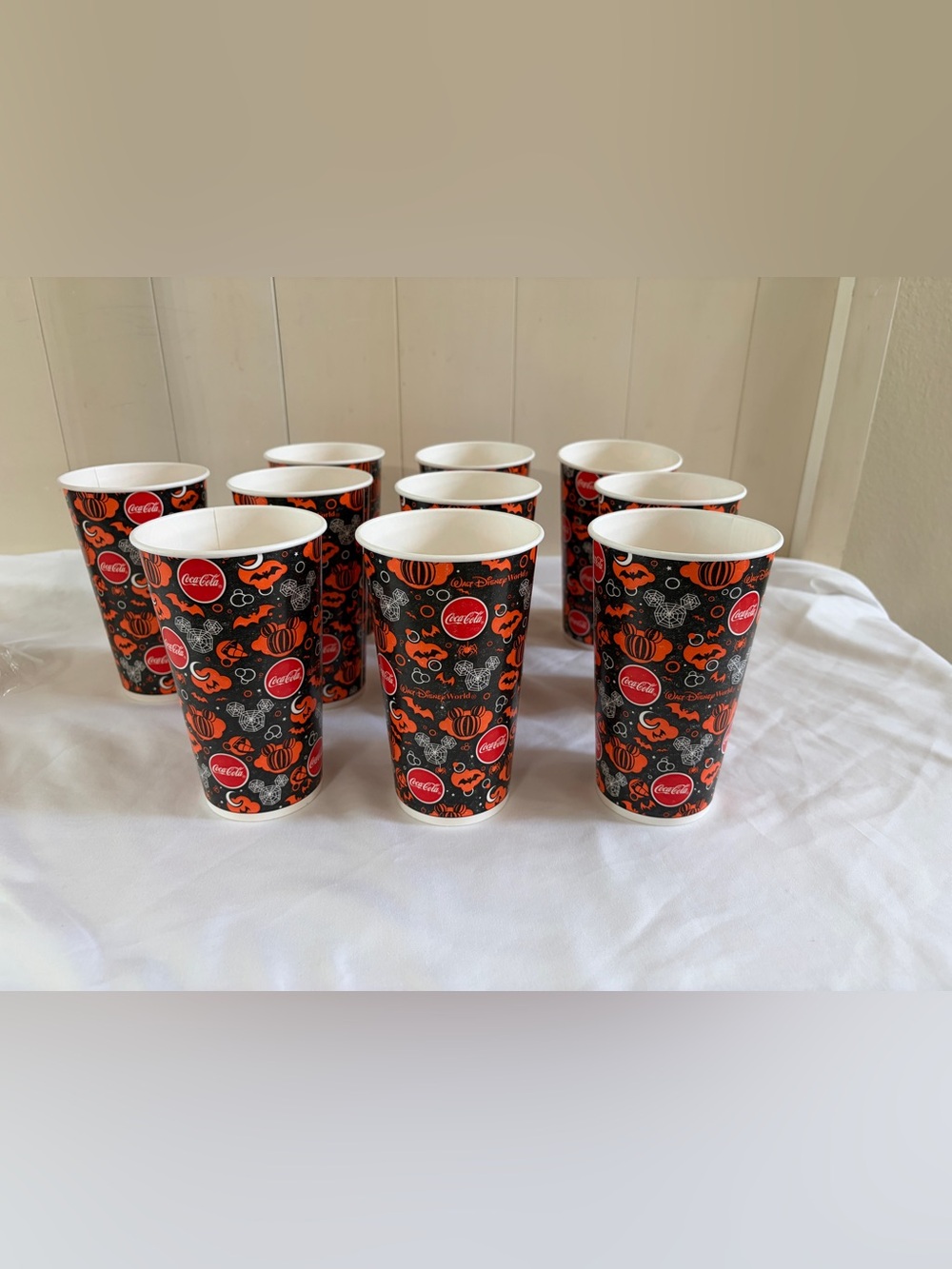 10 COUNT Disney Coca Cola Halloween Paper Disposable Cup Food Service 2016 NEW